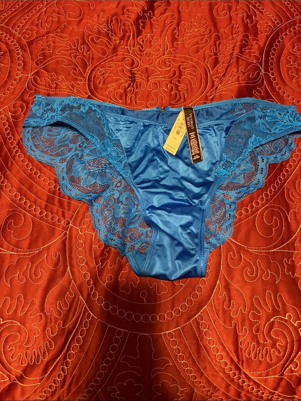 Victoria's Secret Teal Blue Lace Bikini Brief